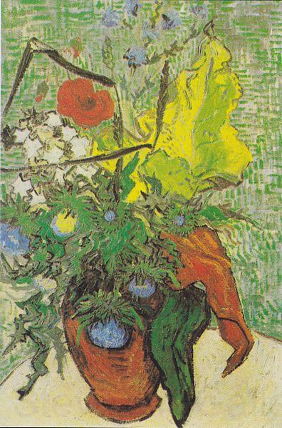 Vincent Van Gogh Wild flowers and thistles in a vase
